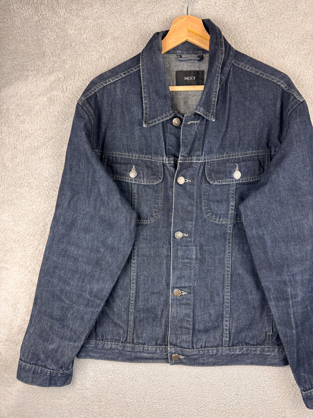 Next Womens Denim Jacket Large Dark Blue Indigo Trucker Western