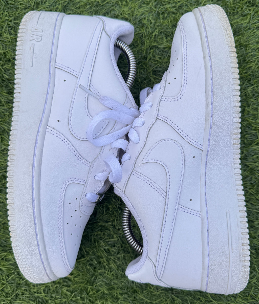 Nike Air Force 1 Low Triple White Leather Trainers UK 5.5