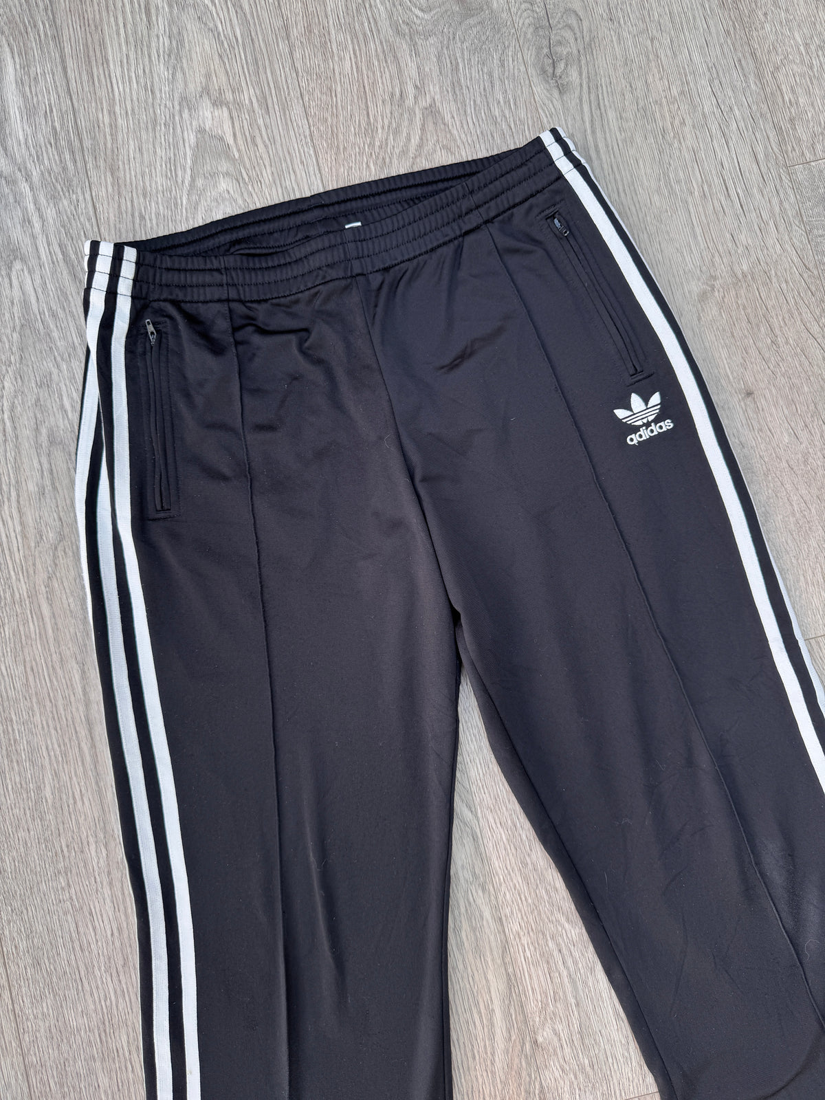 Vintage Adidas Originals Track Pants Size M Black White 3 Stripe Trefoil 90s