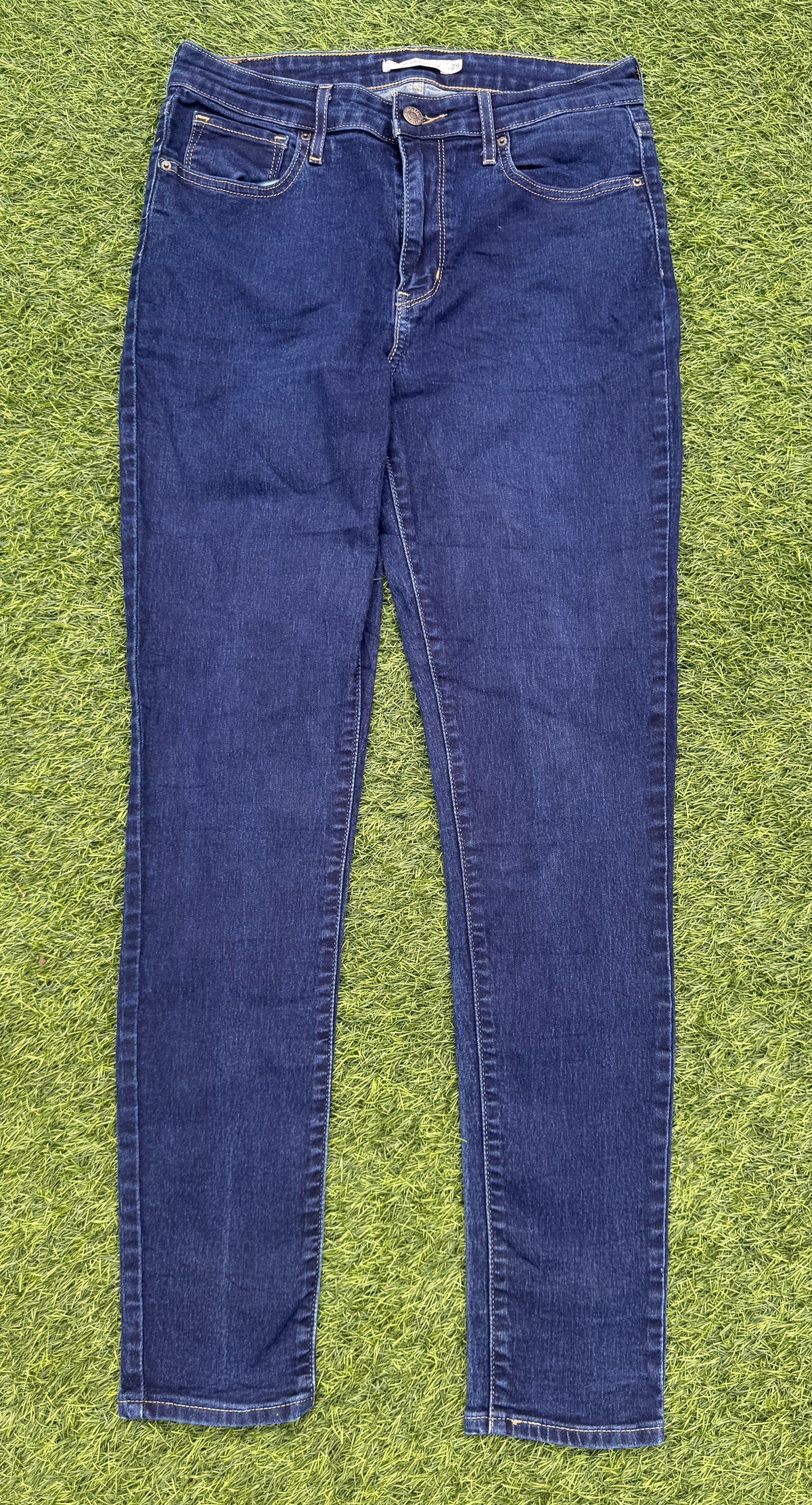 Levis 721 Womens Jeans W29 L30 High Rise Skinny Stretch Blue Denim