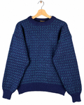 Vintage Norcewool Mens Medium Navy Blue Green Fleck Knit Jumper