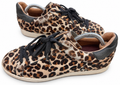 Air & Grace Leopard Print Pony Hair Leather Trainers Womens