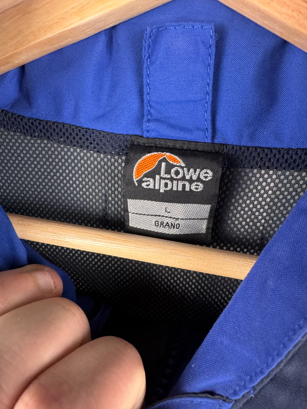 Vintage Lowe Alpine Grand Womens Large Navy Waterproof Hiking Outdoor Jacket