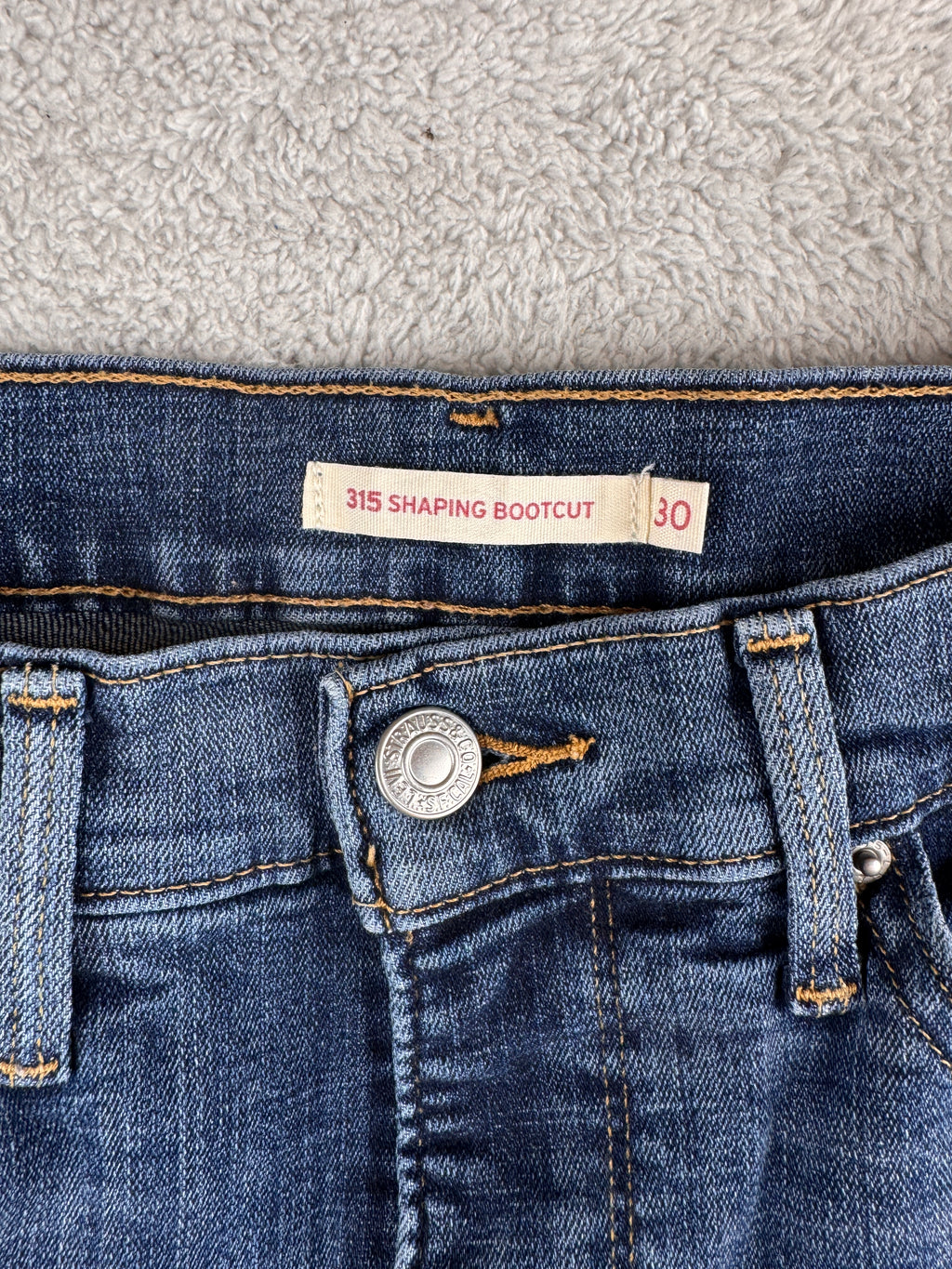 Levis 315 Shaping Bootcut Womens Jeans W30 L30 Blue Stretch Denim Flared