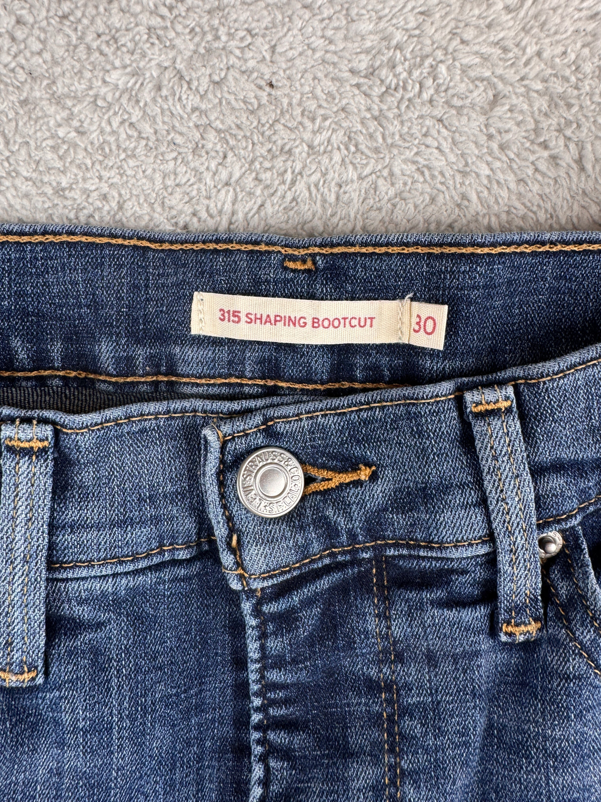 Levis 315 Shaping Bootcut Womens Jeans W30 L30 Blue Stretch Denim Flared
