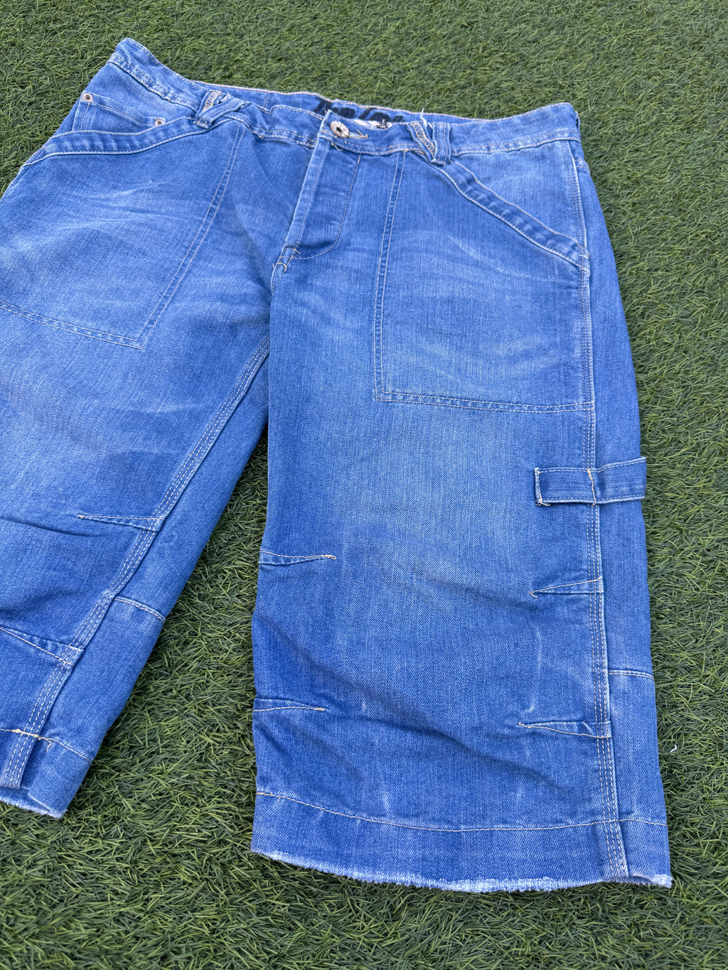 Denim Co Mens Blue Denim Carpenter Shorts W36 Baggy Long Y2K Utility