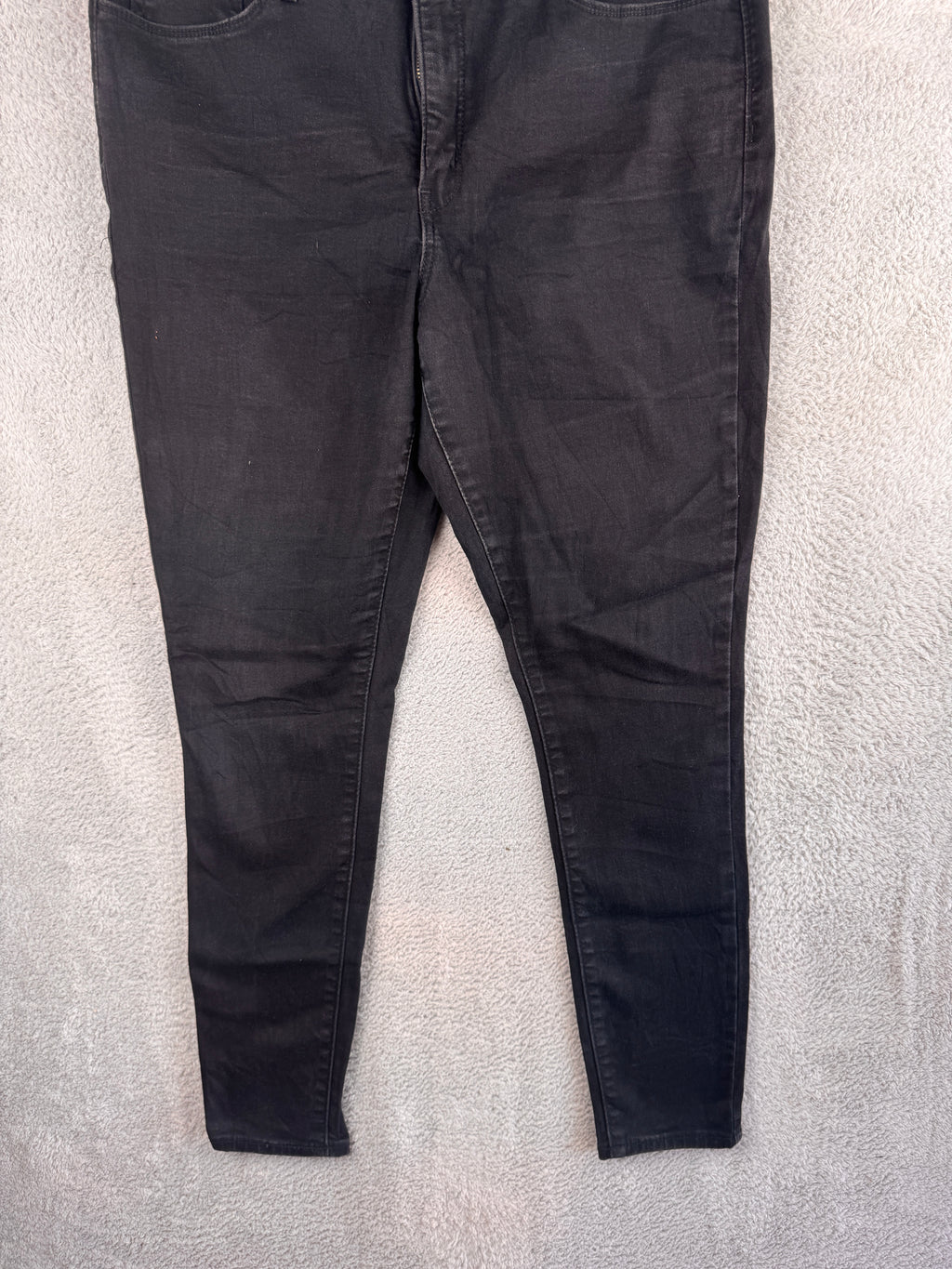 Denizen From Levis Womens Jeans W33 UK 16 Black Ultra High Rise Super Skinny