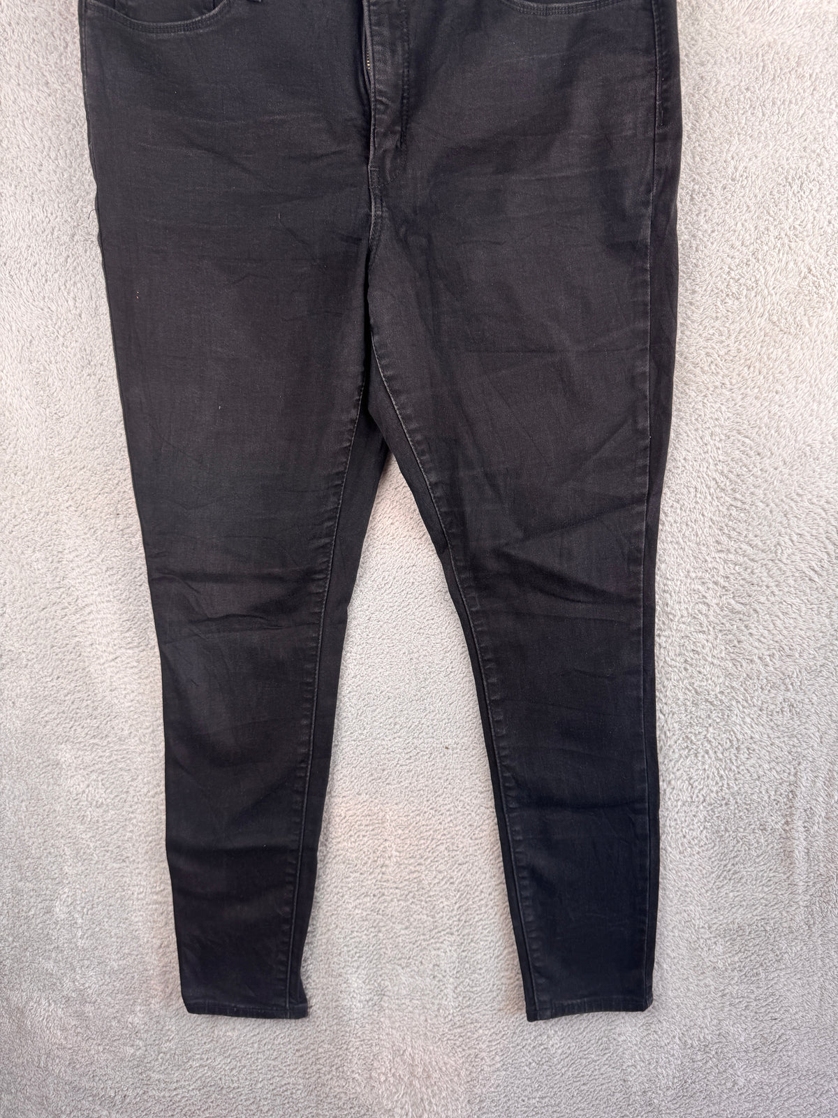 Denizen From Levis Womens Jeans W33 UK 16 Black Ultra High Rise Super Skinny