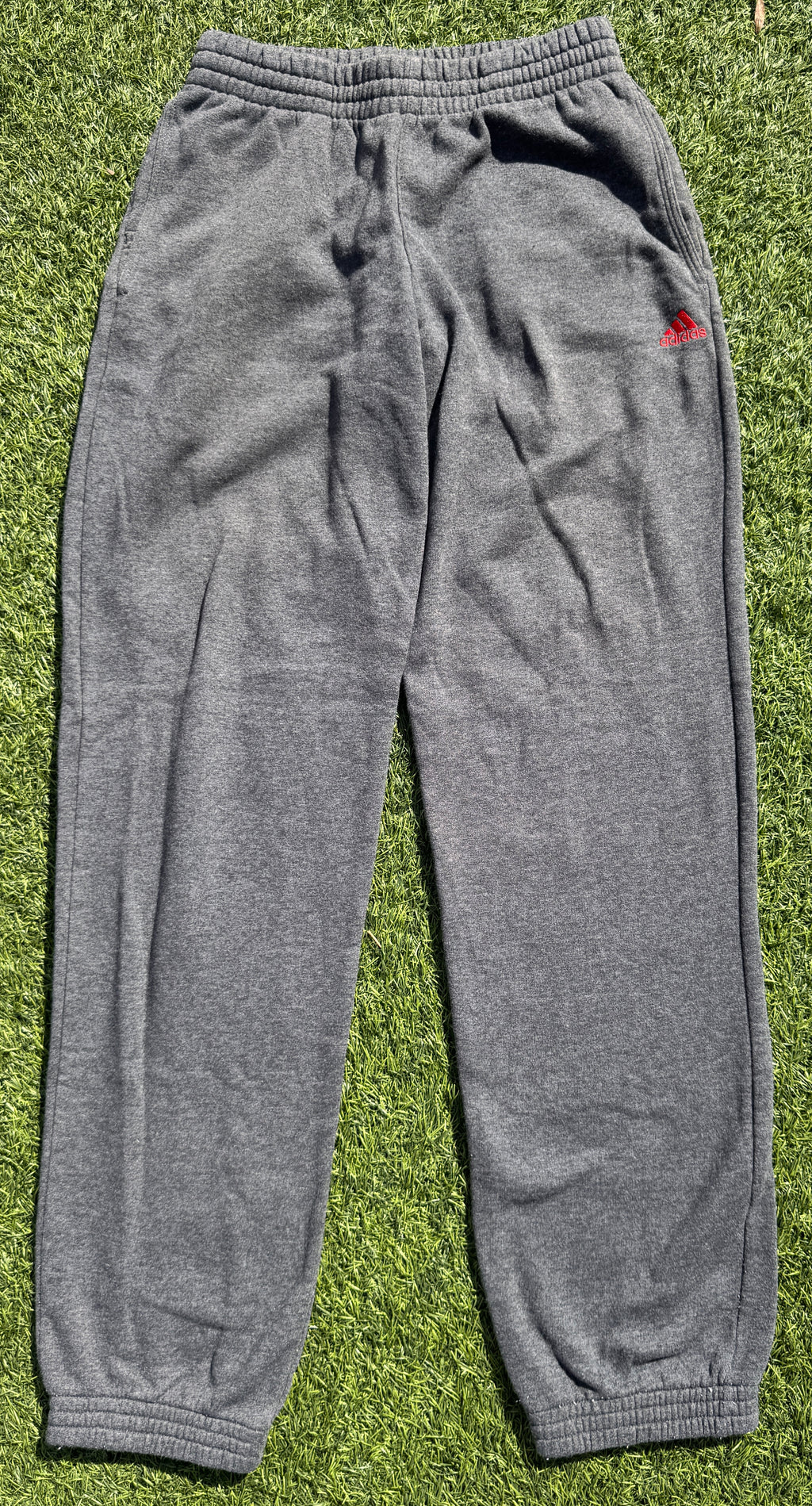 Adidas Performance Essentials Joggers Mens Small Grey Fleece