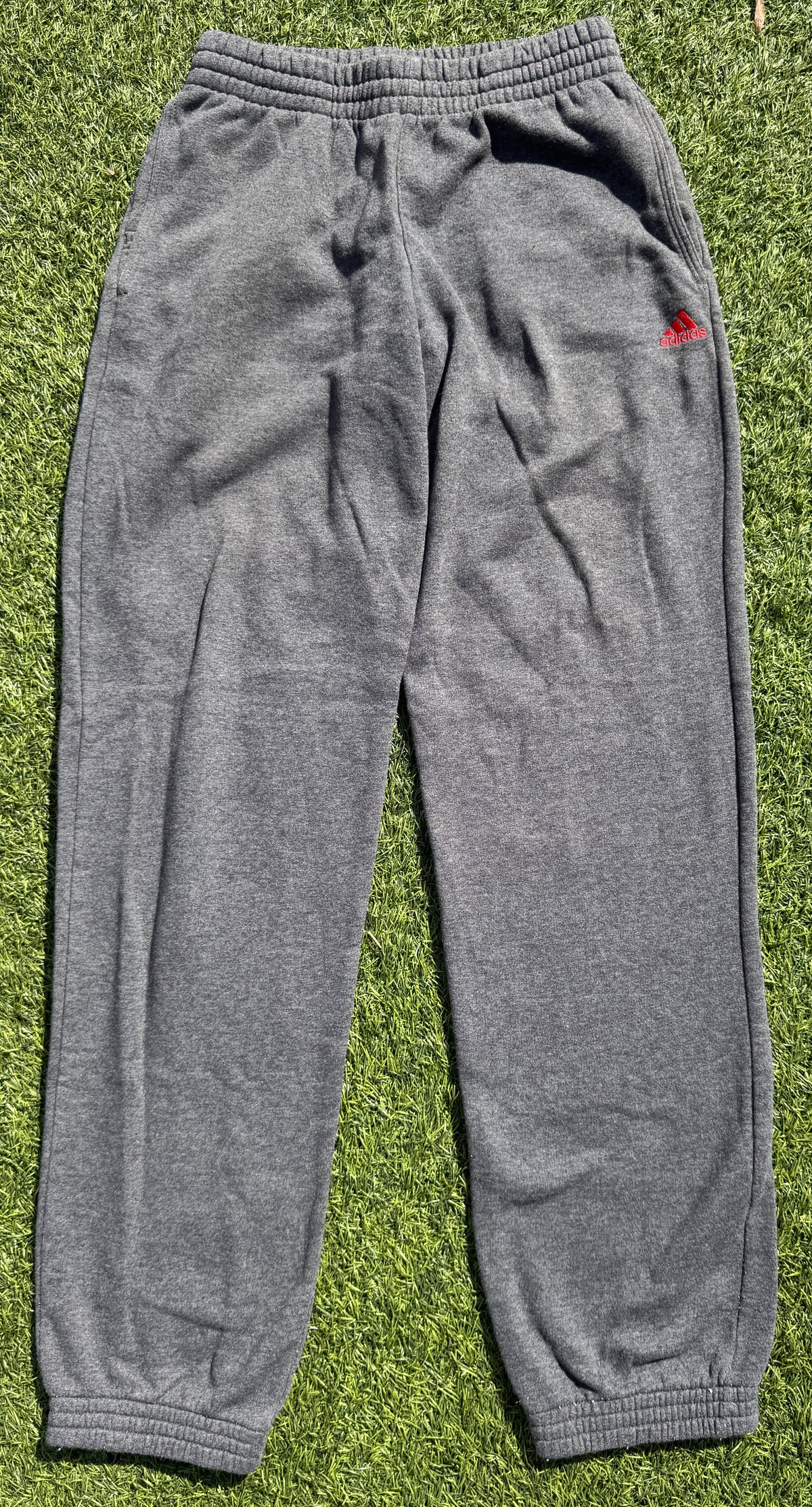 Adidas Performance Essentials Joggers Mens Small Grey Fleece