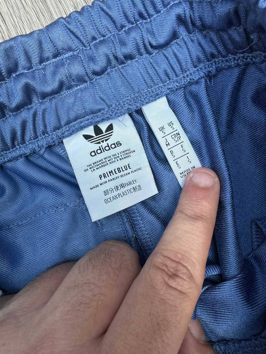 Adidas Originals Primeblue Track Pants Mens Small Blue 3 Stripe Trefoil Joggers