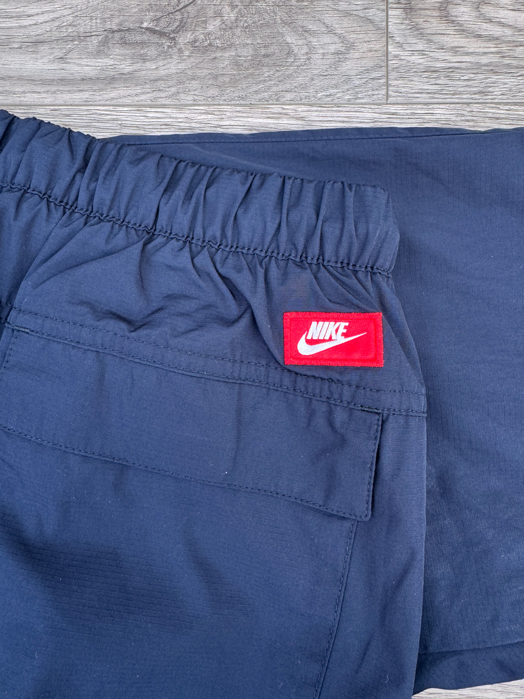 Nike Sportswear Track Pants Mens Small Navy Blue Lined Joggers Swoosh Cuffed