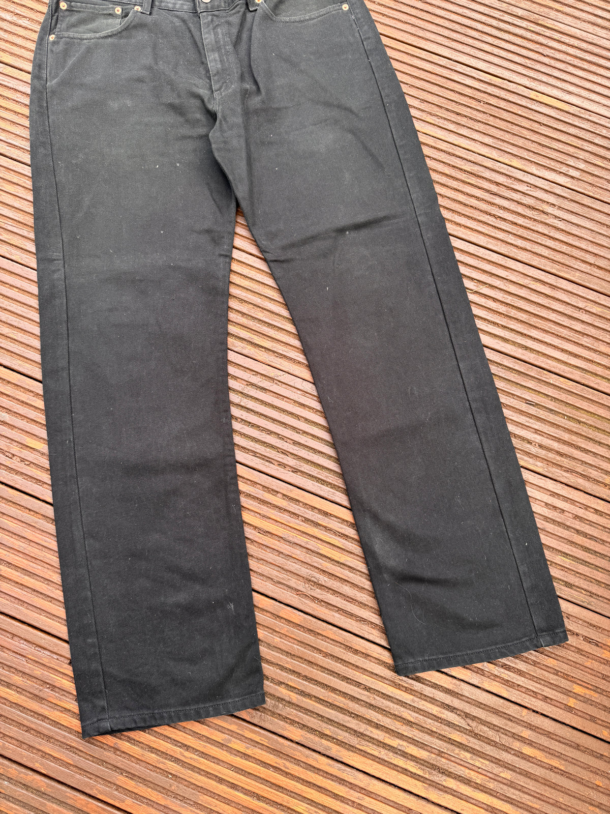 Levis 751 Mens Jeans W36 L32 Black Straight Leg Denim