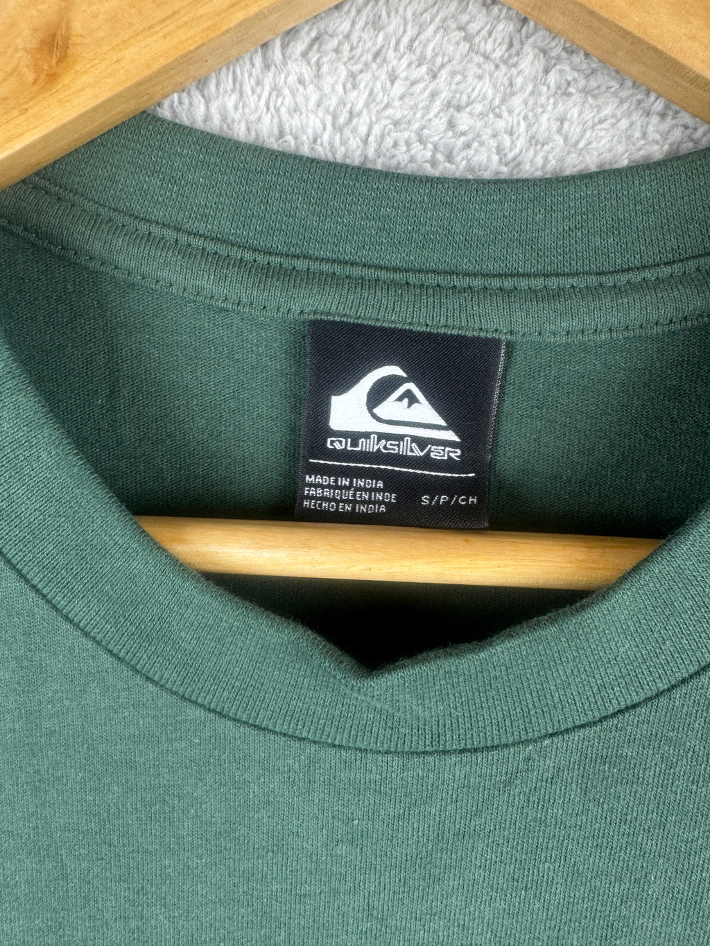 Quiksilver Mens T Shirt Small Green Logo Graphic Tee Surf Skate