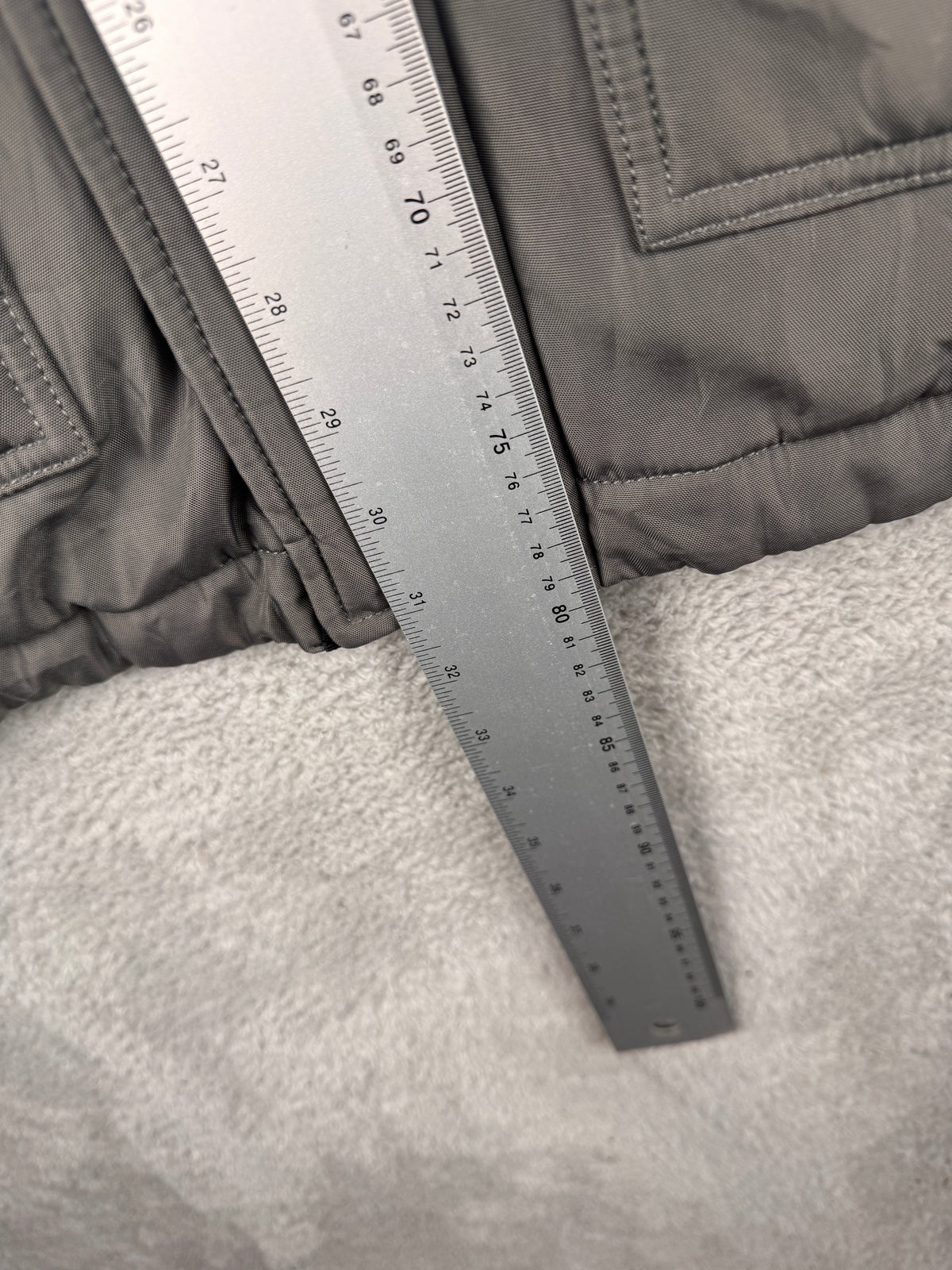 Tommy Hilfiger Denim Mens Large Grey Padded Jacket Winter Coat Flag Logo