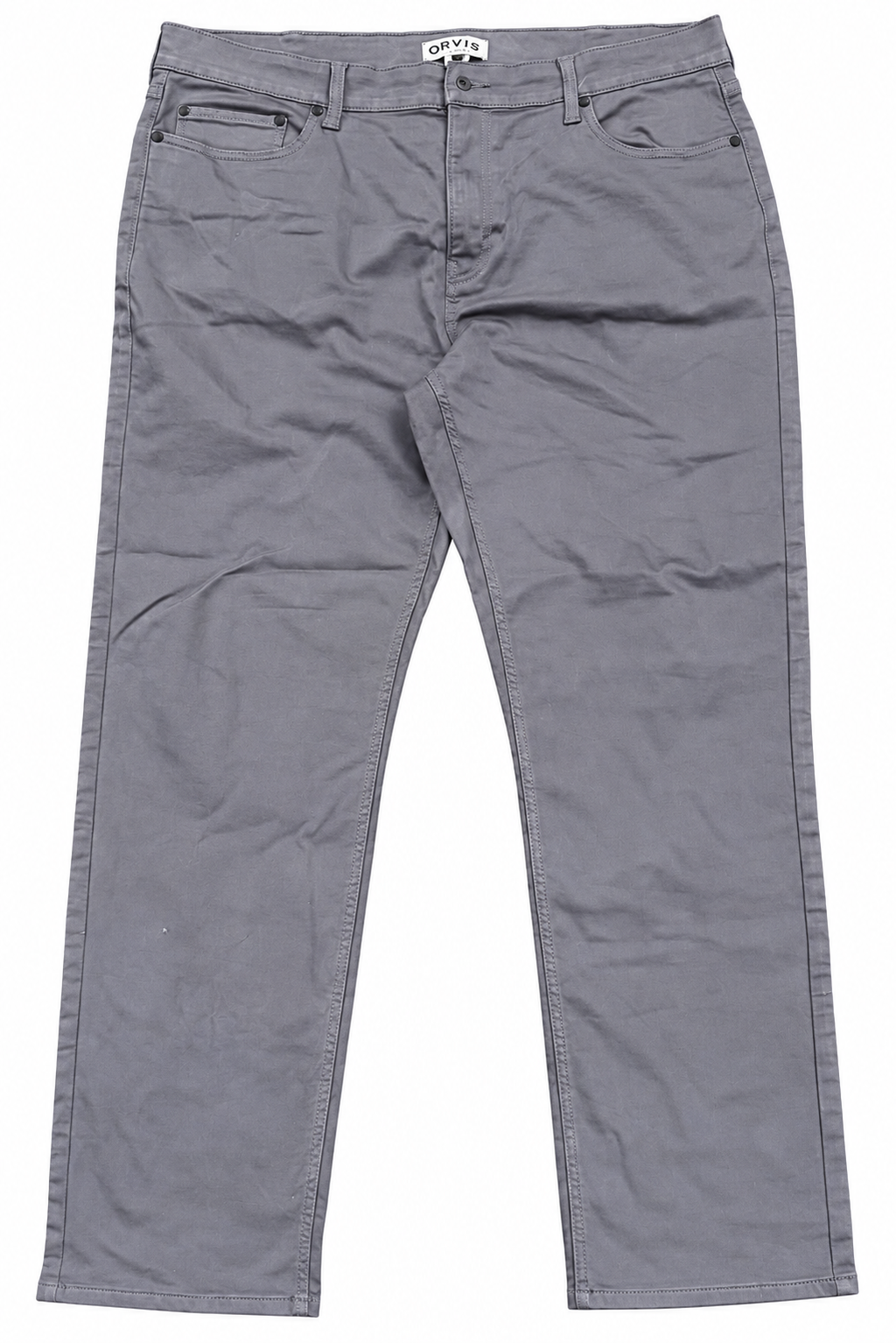Orvis Mens Trousers W40 L 32 Grey Straight Leg Cotton