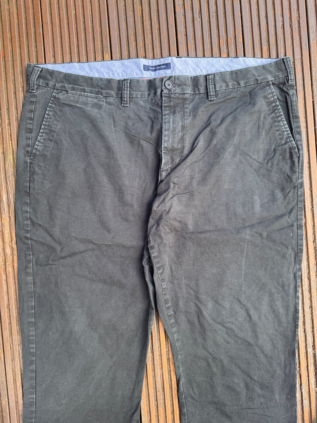 Tommy Hilfiger Mens Chino Trousers W44 L32 Black Straight Leg