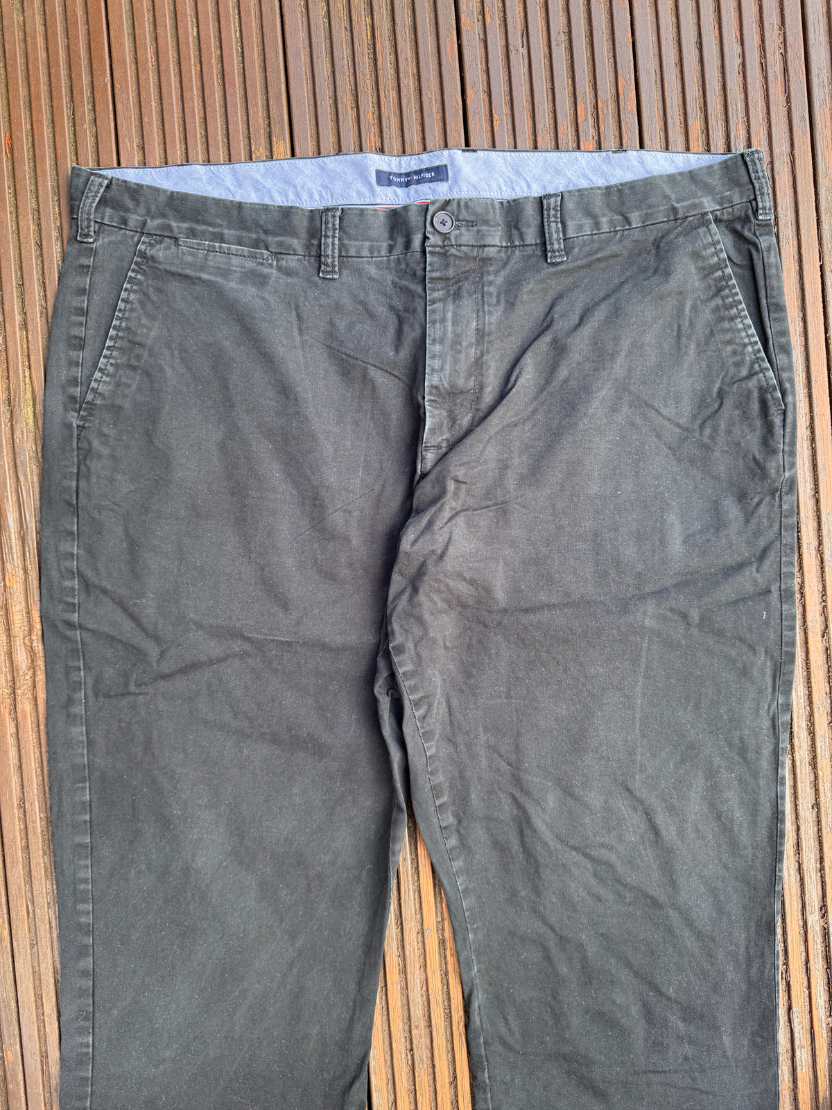 Tommy Hilfiger Mens Chino Trousers W44 L32 Black Straight Leg