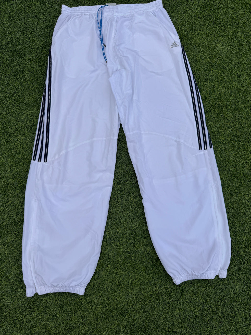 Adidas Mens Track Pants W36 White 3 Stripe Retro Vintage Style