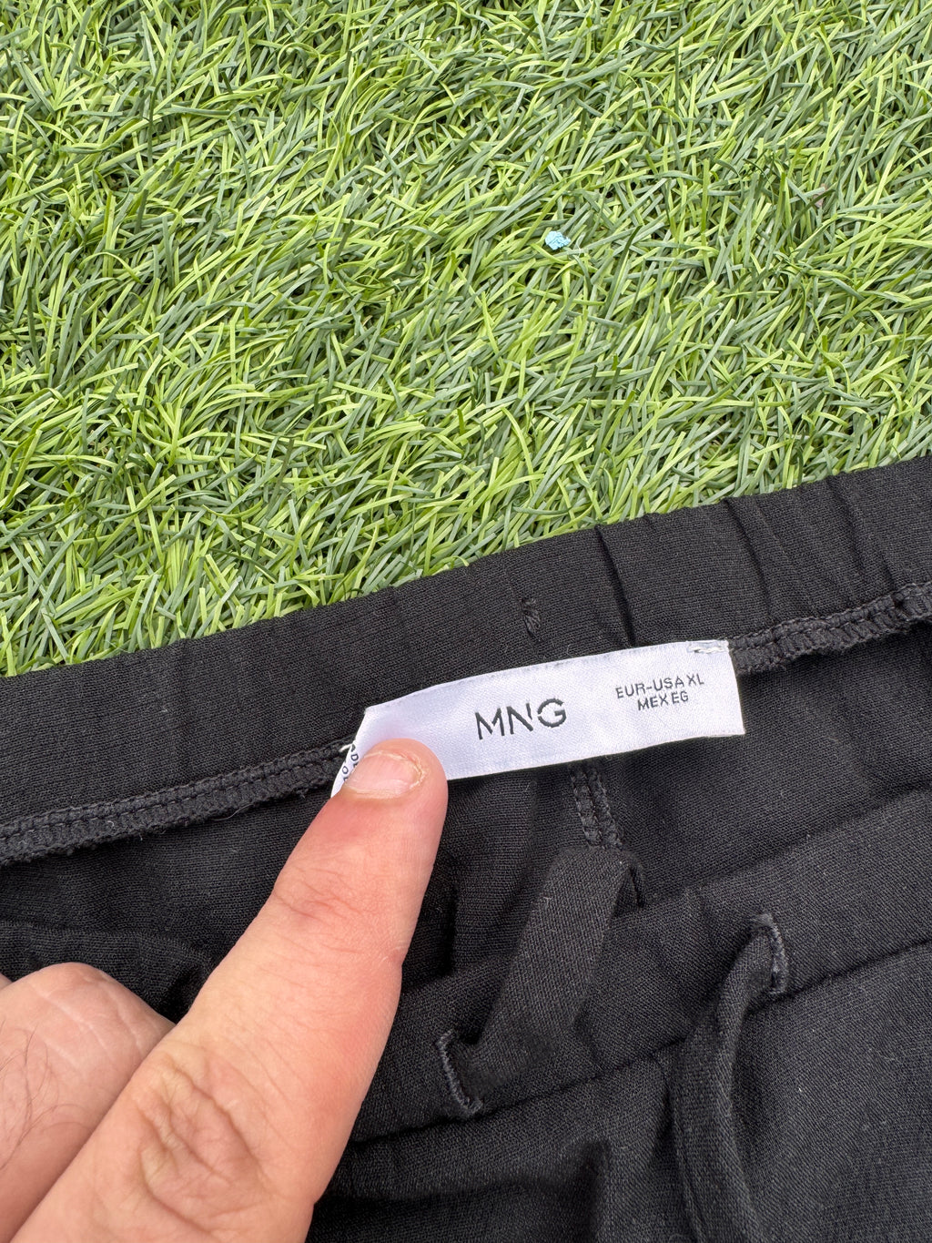 Mango MNG Womens Wide Leg Trousers XL Black Elastic Waist