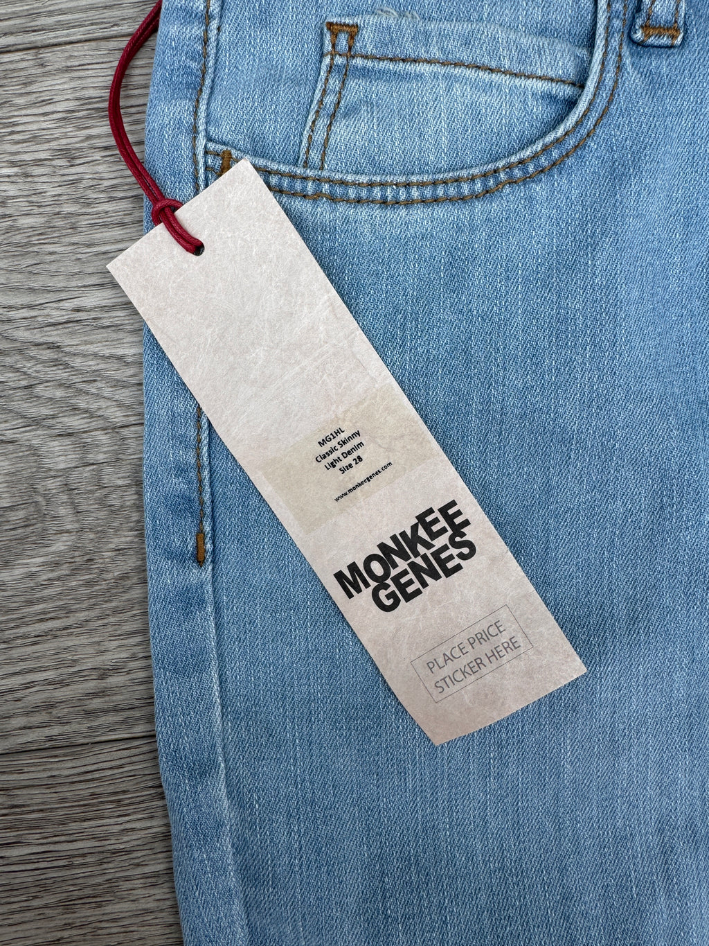 Monkee Genes Jeans W28 L32 Light Blue Wash Classic Skinny