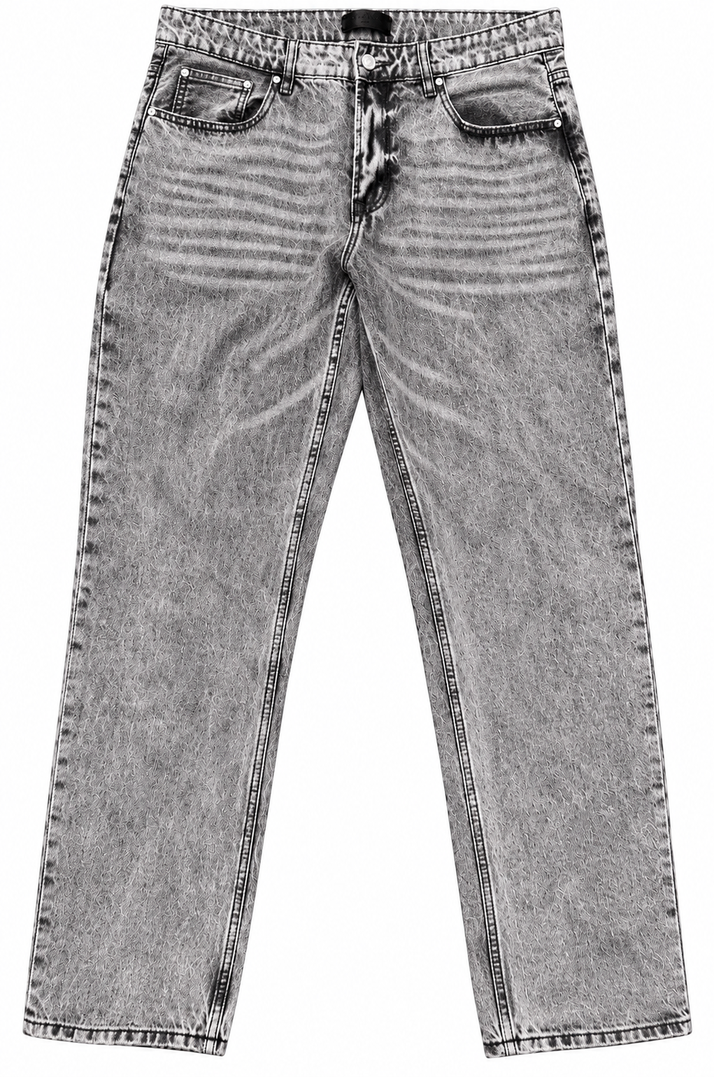 SIARR Mens Jeans W34 L 32 Grey Acid Wash Baggy Straight Leg Y2K