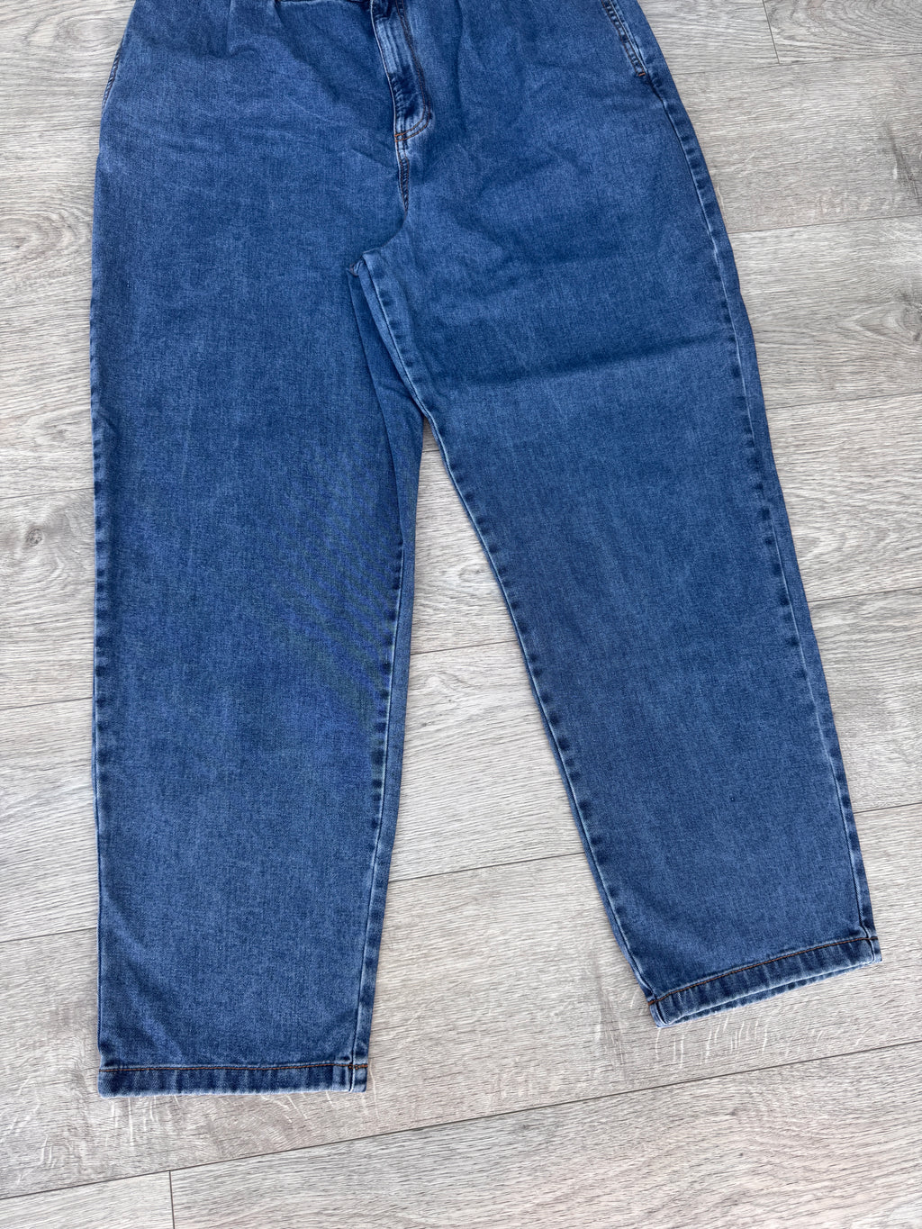 Lucy & Yak Womens Jeans W36R L30 Blue Denim Wide Leg Baggy Relaxed Fit