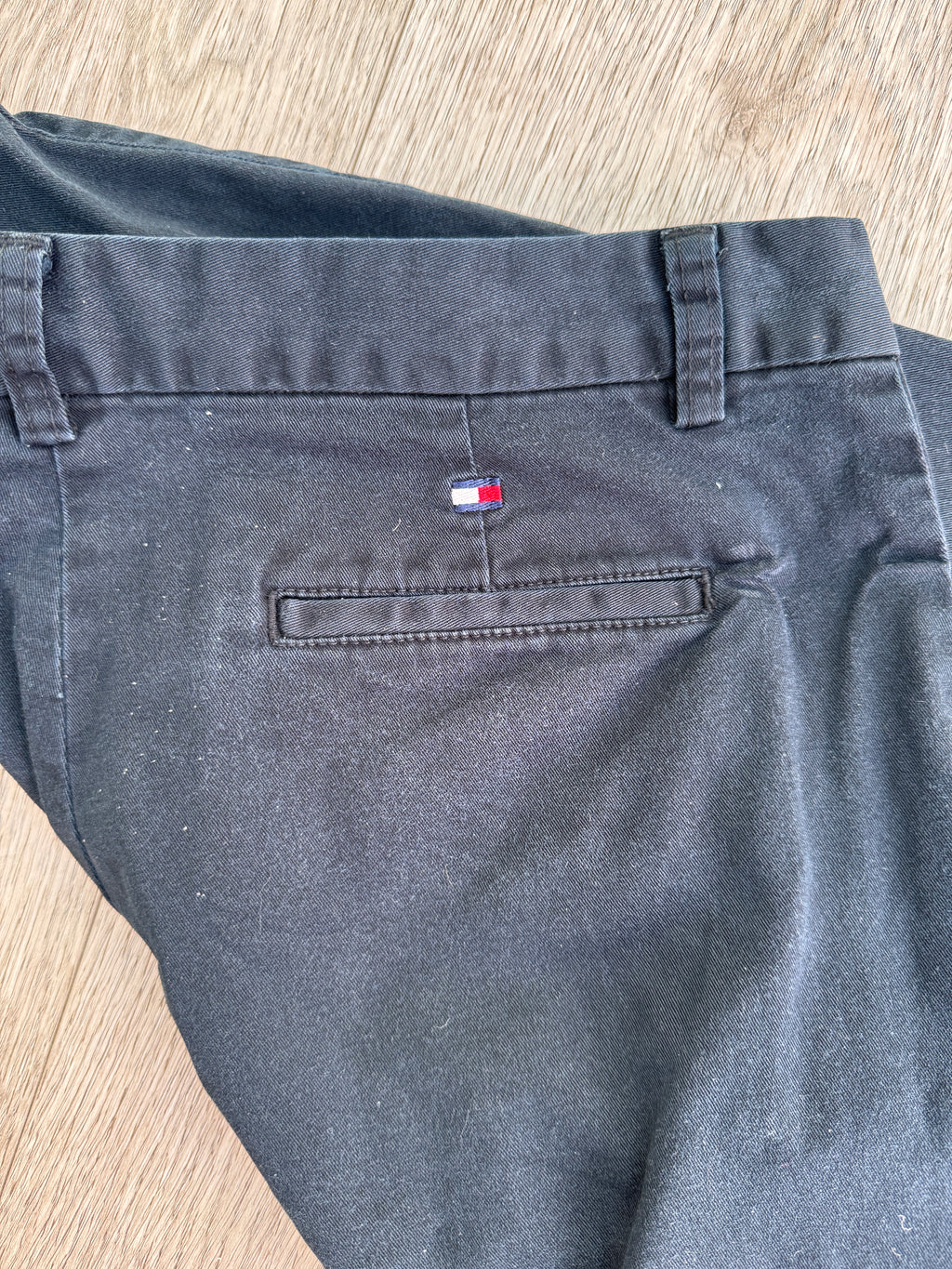 Tommy Hilfiger Womens Navy Blue Chino Trousers Straight Leg Size 12 W 32 L 30