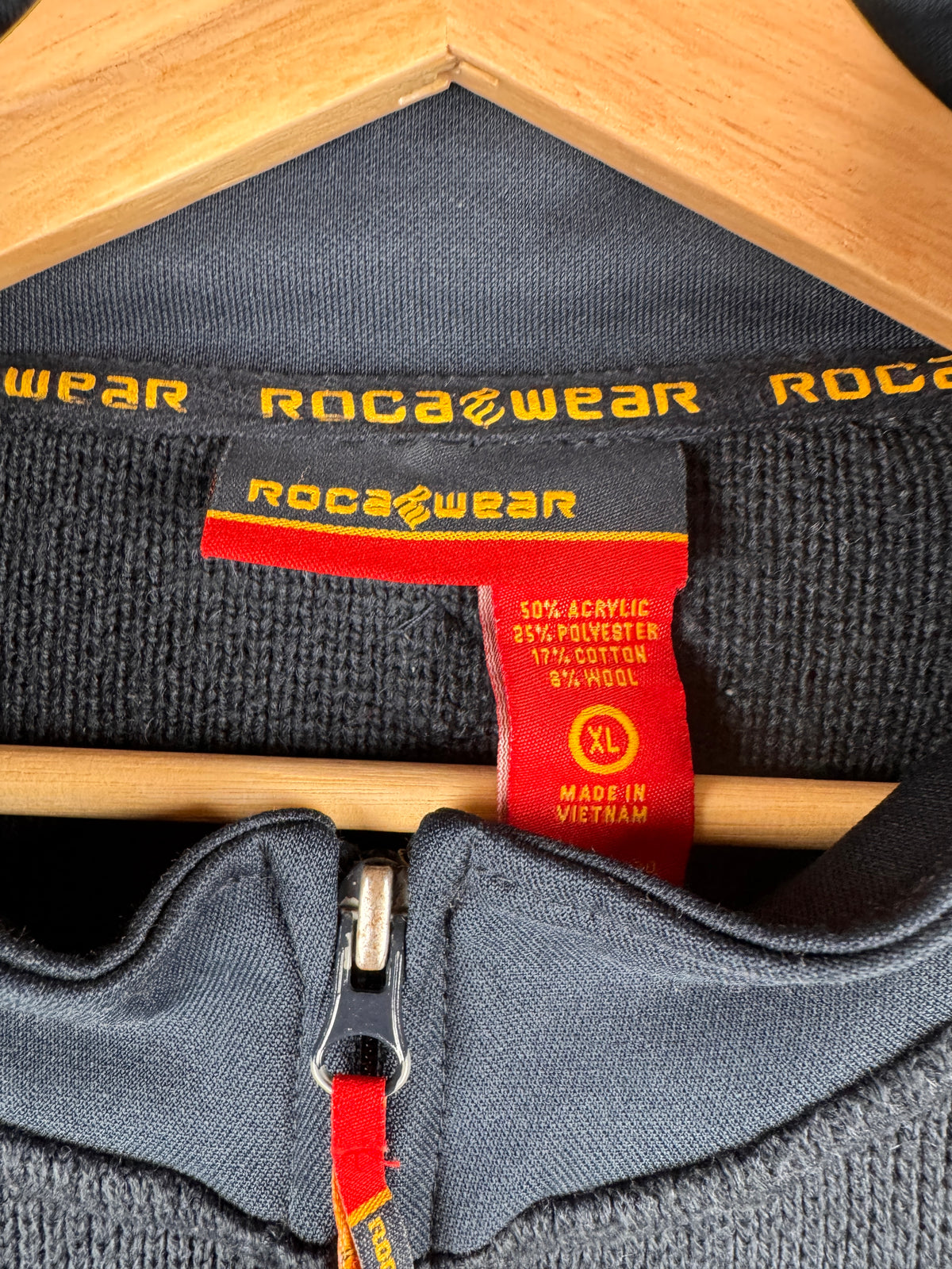 Rocawear Mens XL Navy Full Zip Track Jacket Y2K Hip Hop Streetwear