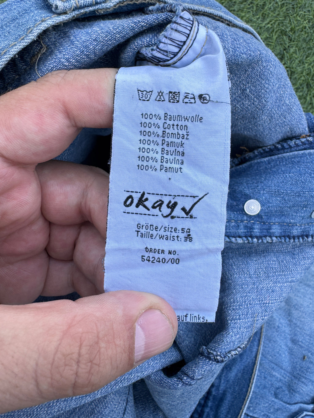 Okay Jeans Wear Mens Denim Cargo Shorts W40 Blue Long Baggy Utility