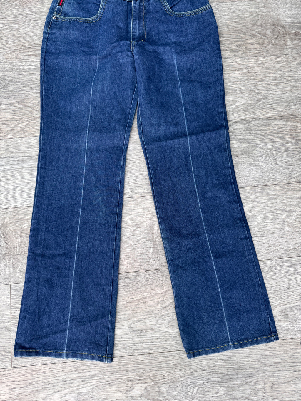Vintage FUBU The Collection Jeans W 30 L 30 Blue Denim Flared Y2K 90s Hip Hop