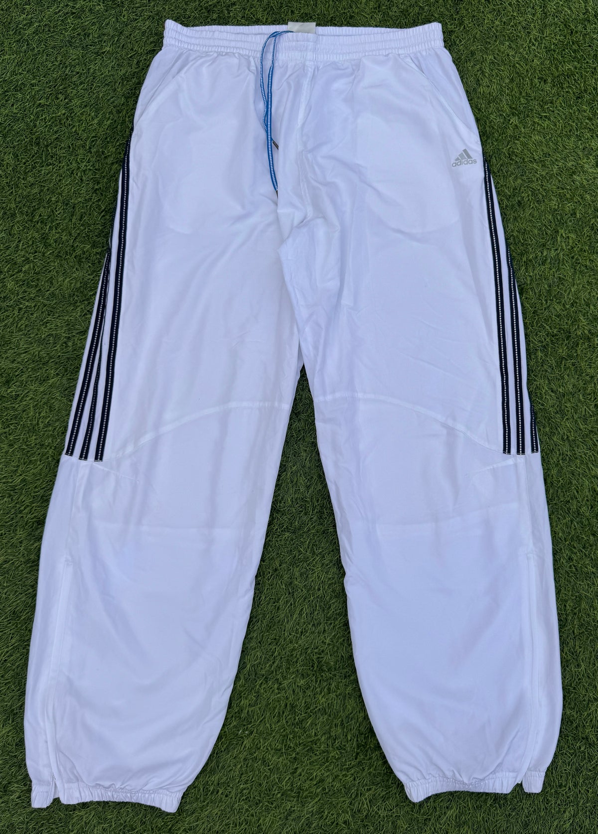 Adidas Mens Track Pants W36 White 3 Stripe Retro Vintage Style