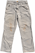 Carhartt Mens Workwear Carpenter Trousers Beige Relaxed Fit W34 L30 Canvas
