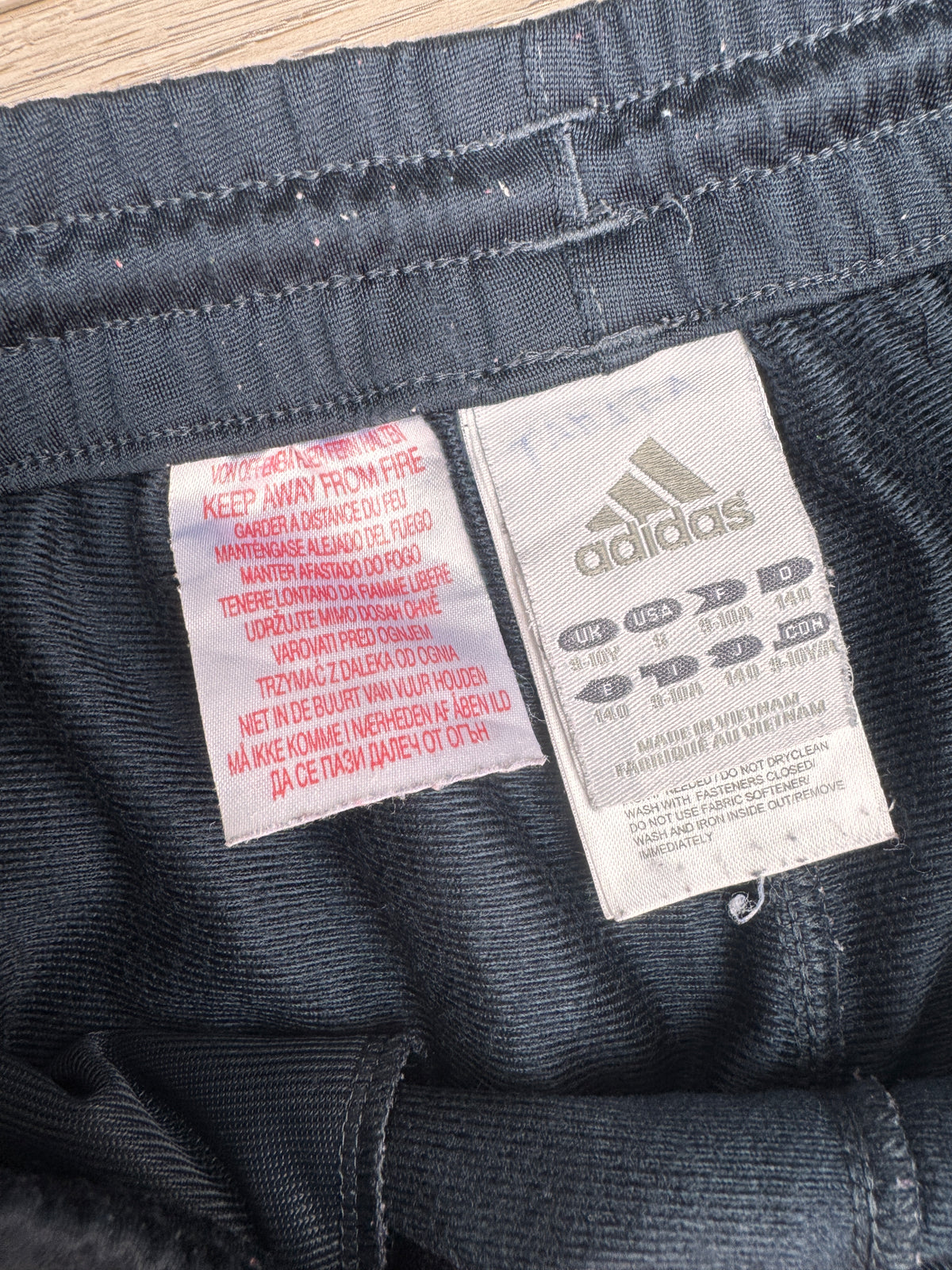 Adidas Kids Tracksuit Bottoms Age 9-10 Black Pink 3 Stripe