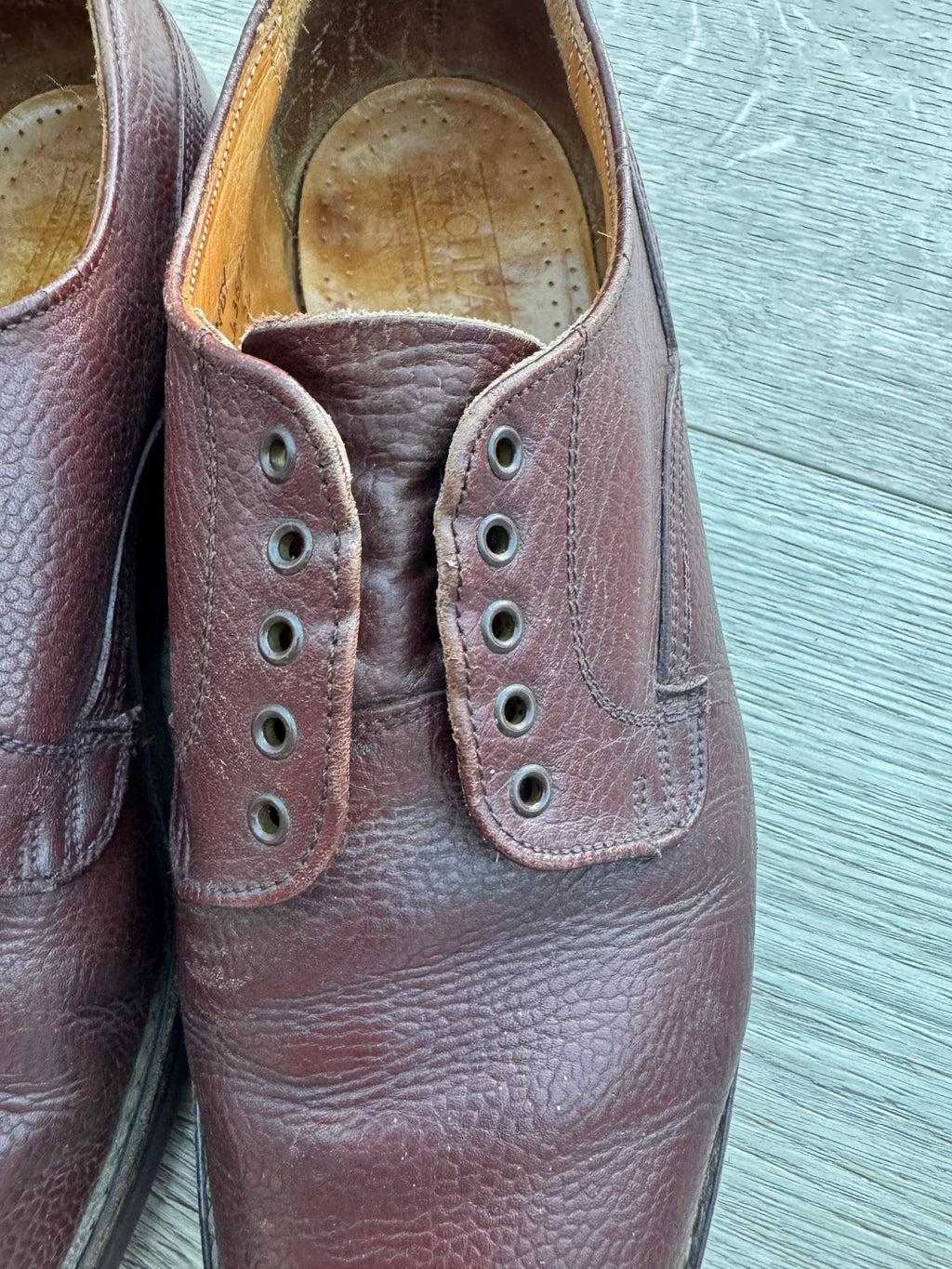 Vintage Joseph Cheaney Mens Brown Leather Derby Shoes UK 8 Made England
