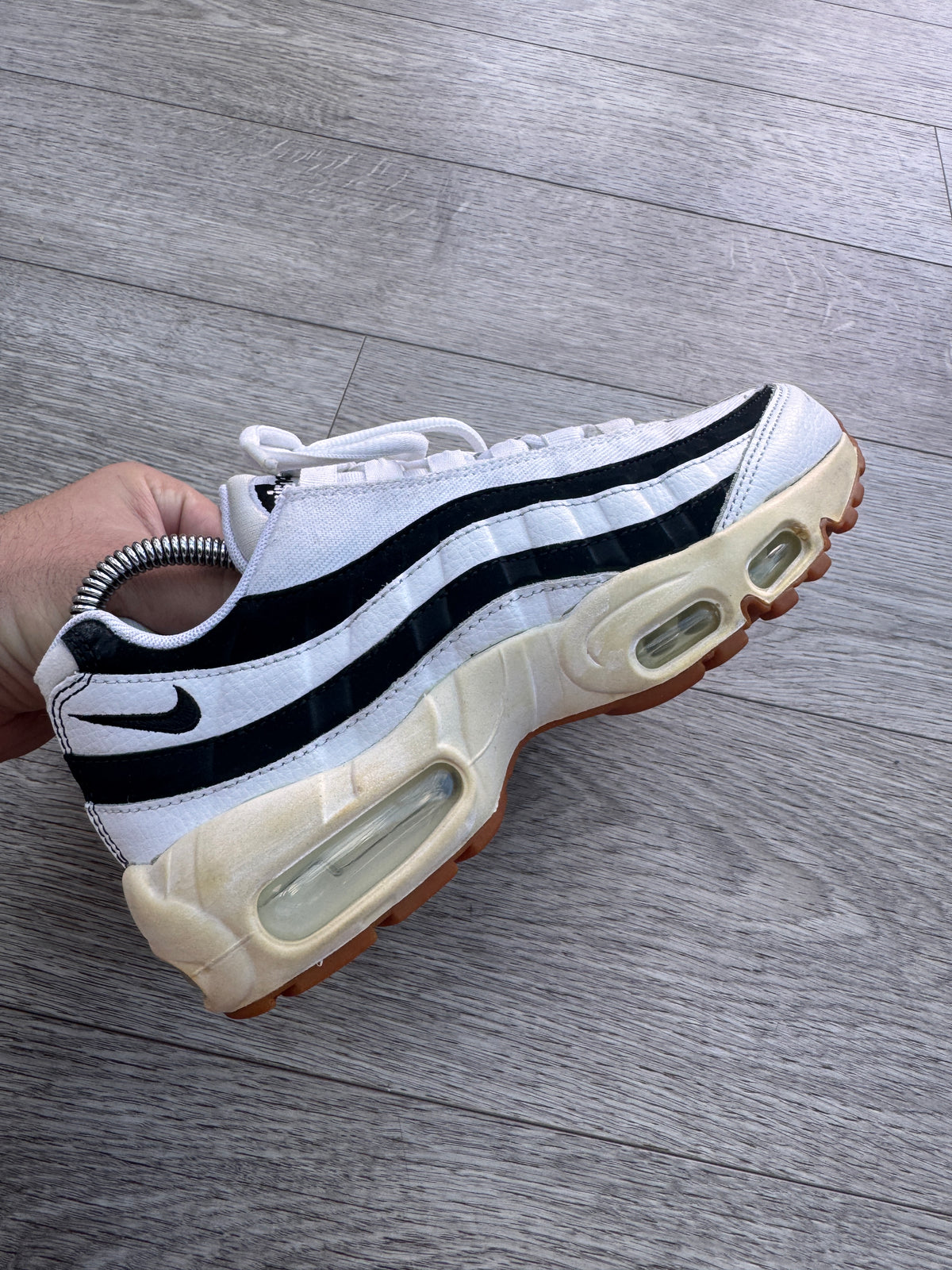 Nike Air Max 95 Trainers Womens UK 4 White Black Gum 307960-112