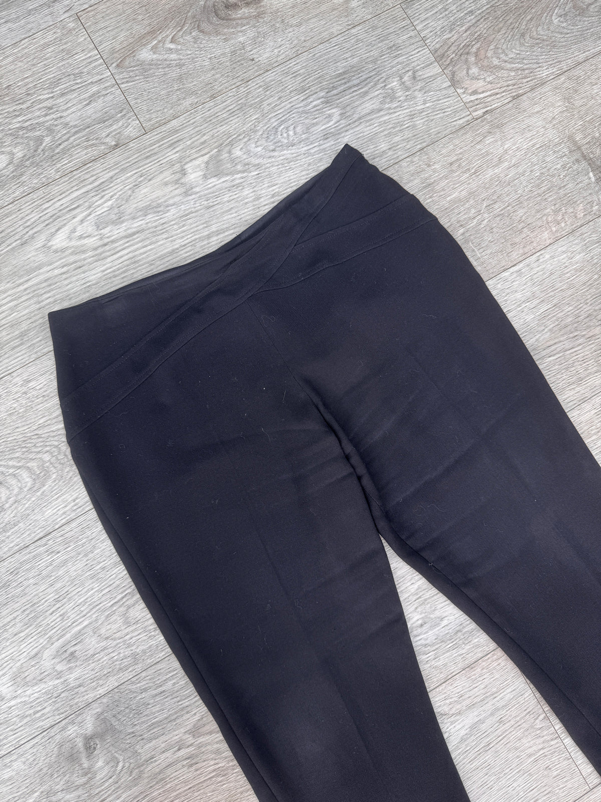 Minuet Petite Womens Trousers UK 14 W34 L28 Black Smart Formal Straight Leg