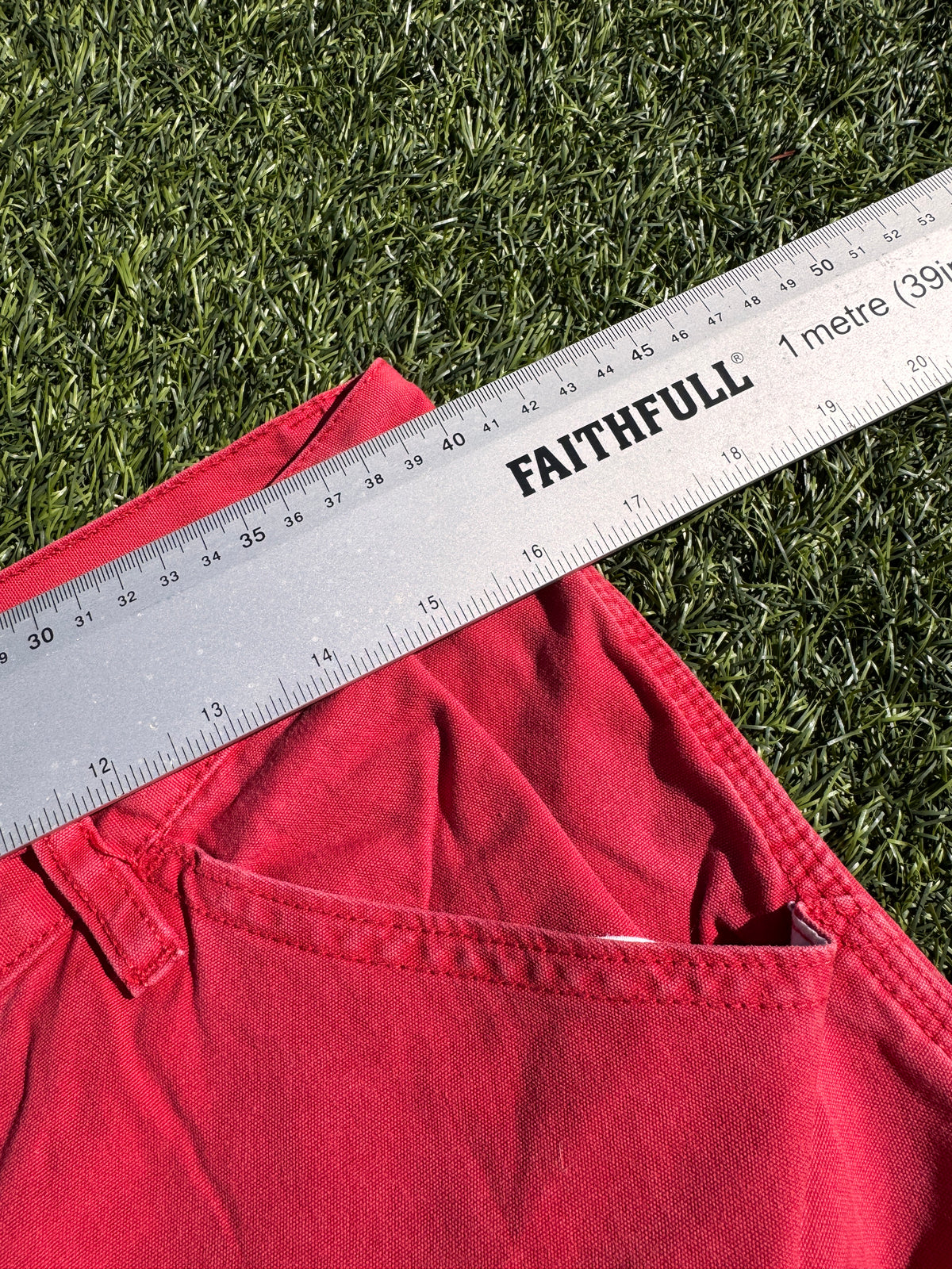 Tommy Hilfiger Womens Red Carpenter Jeans Wide Leg Utility W 32 L 25