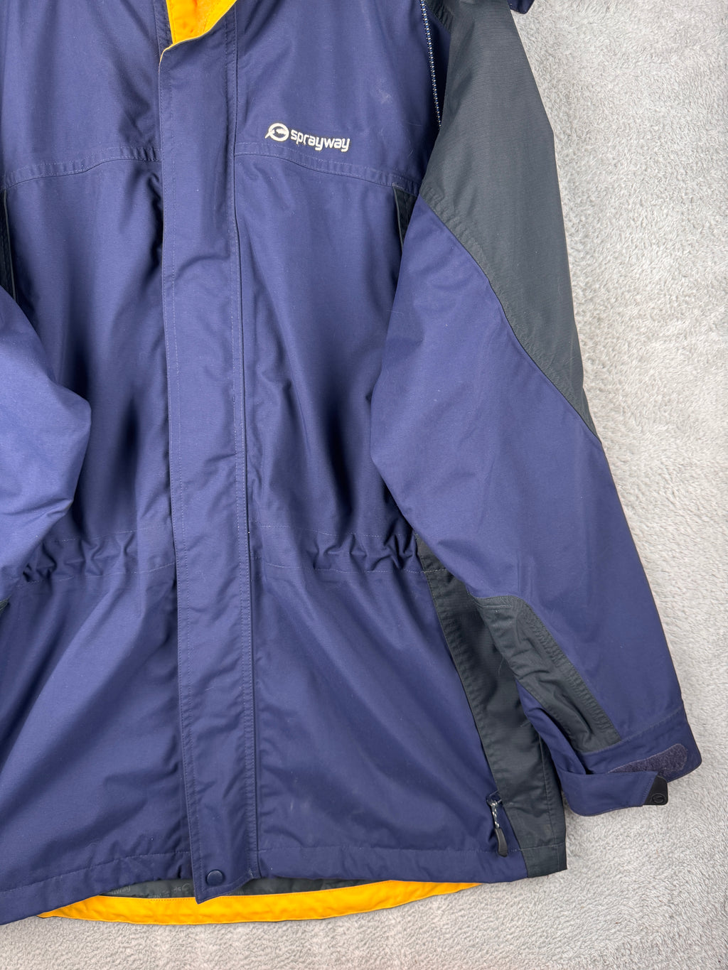 Sprayway Mens Medium Waterproof Jacket Navy Blue Hooded Outdoor Coat