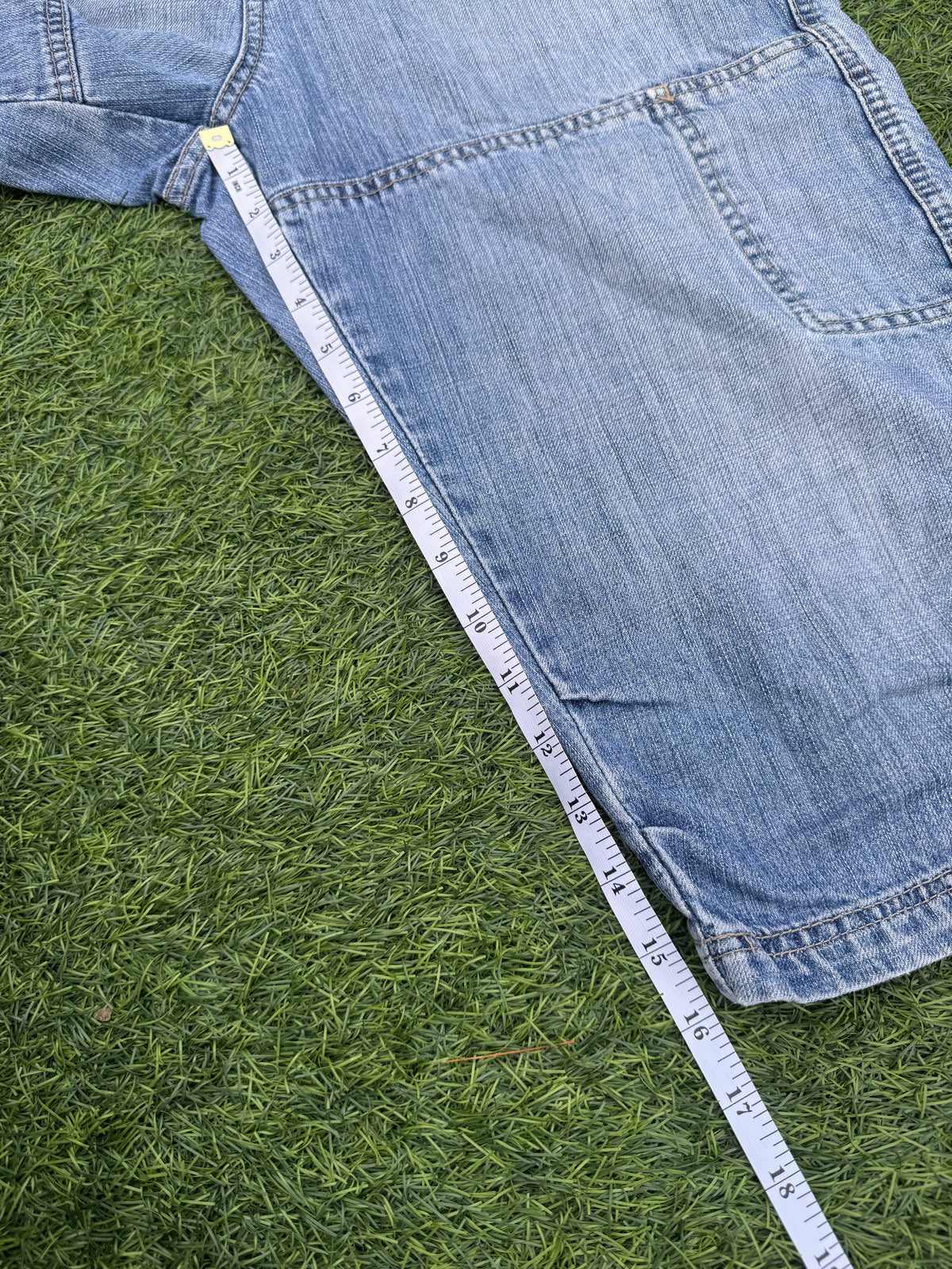 Multiblu Mens Baggy Denim Jorts Blue Y2K Skater Long Jean Shorts Carpenter W 30