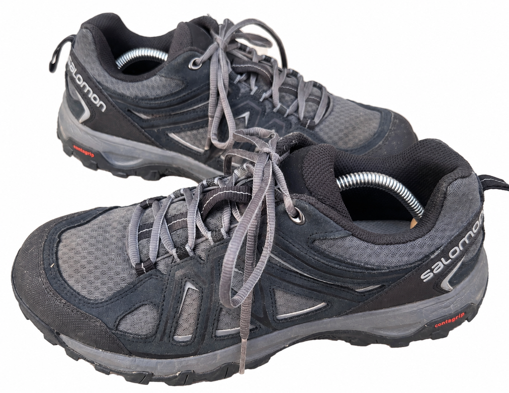 Salomon Mens Walking Hiking Trail Shoes Trainers Black Grey Contagrip UK 10