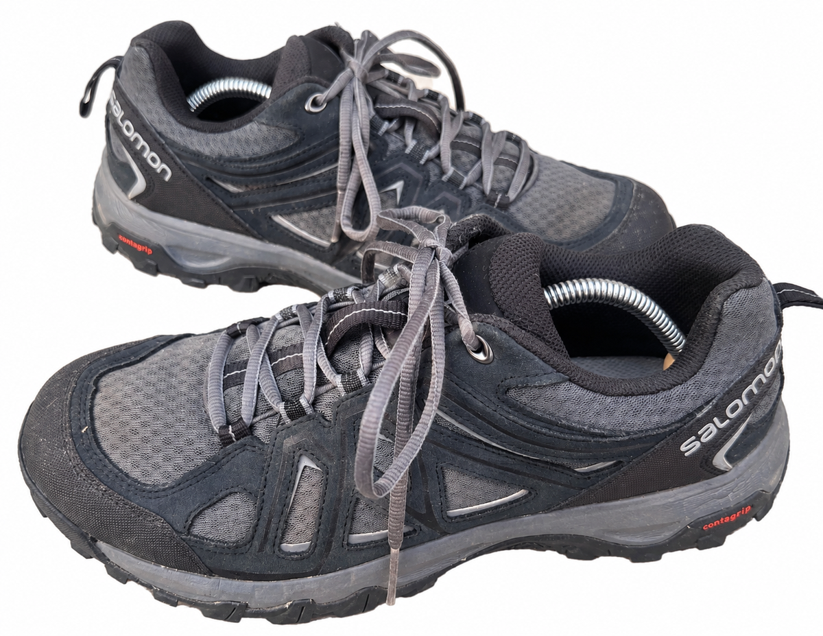 Salomon Mens Walking Hiking Trail Shoes Trainers Black Grey Contagrip UK 10