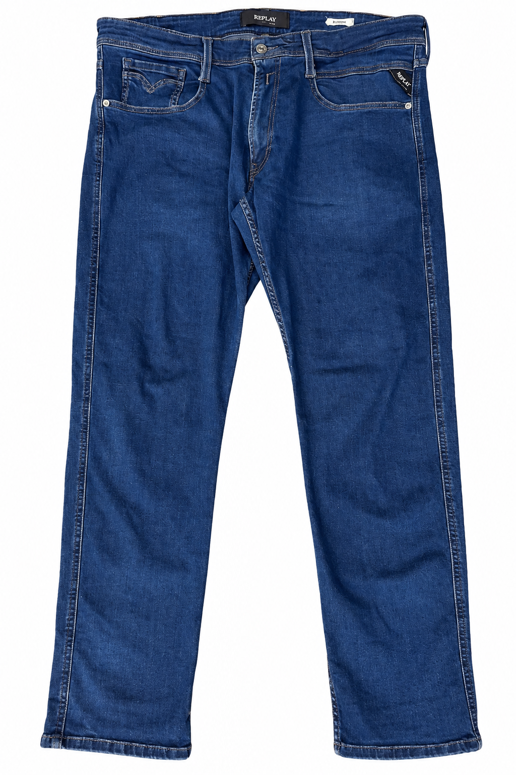 Replay Anbass Mens Slim Fit Stretch Jeans W36 L30 Blue Denim