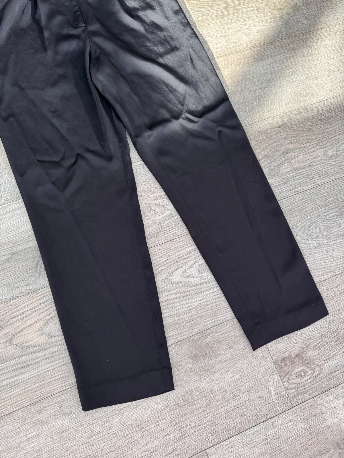 Reiss Womens Trousers UK 10 Black Tailored Smart Straight Leg Office