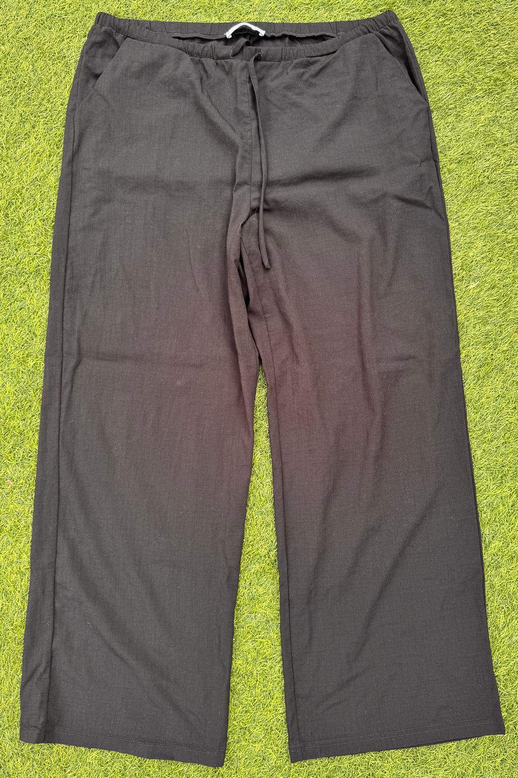 Mango MNG Womens Wide Leg Trousers XL Black Elastic Waist