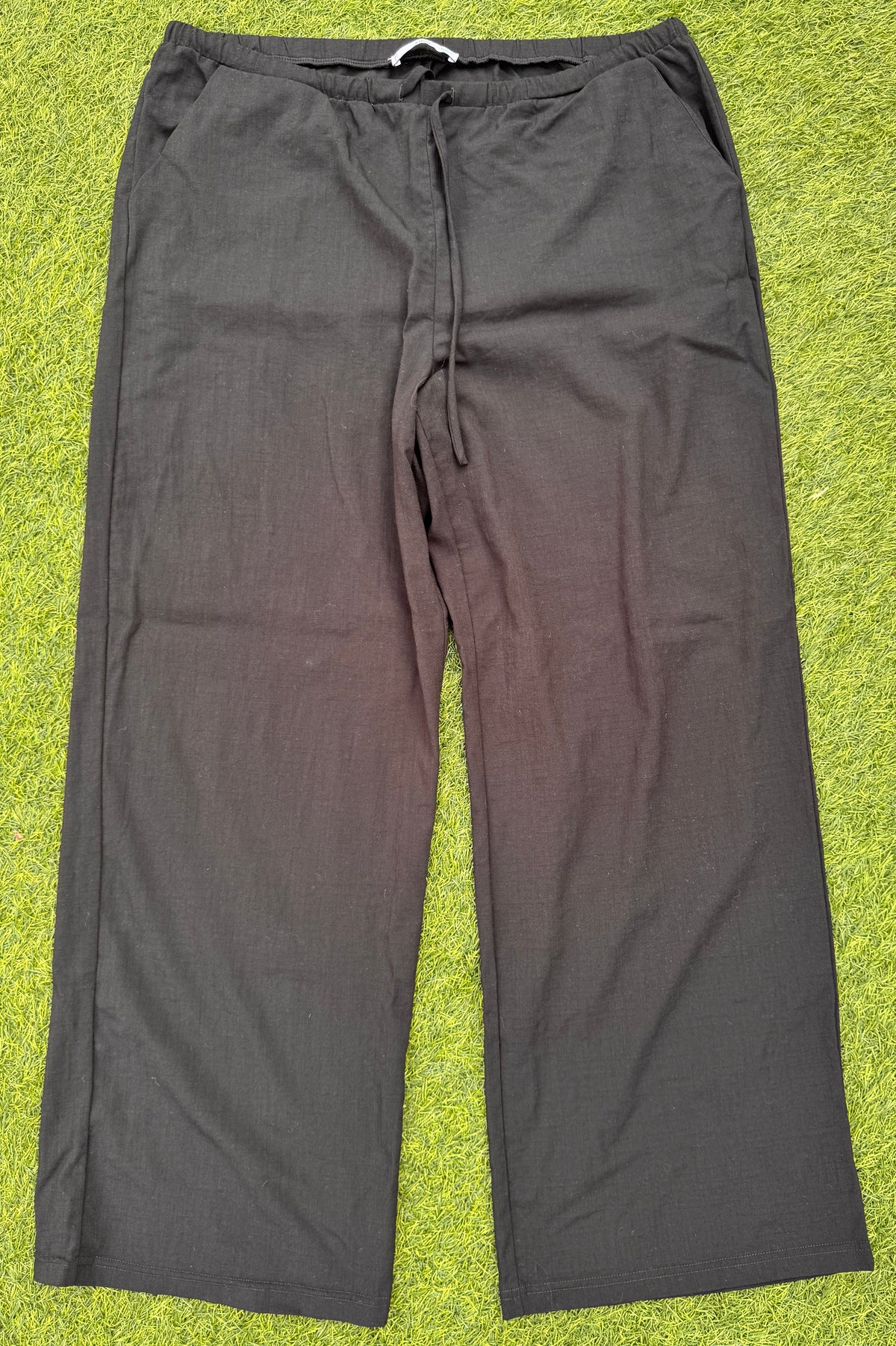 Mango MNG Womens Wide Leg Trousers XL Black Elastic Waist