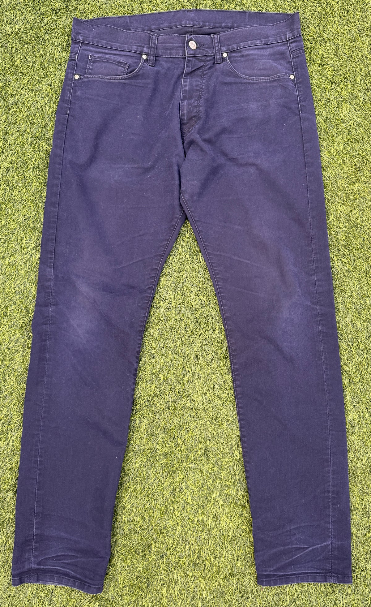 Carhartt WIP Vicious Pants Mens W33 L32 Navy Blue Slim Tapered Jeans