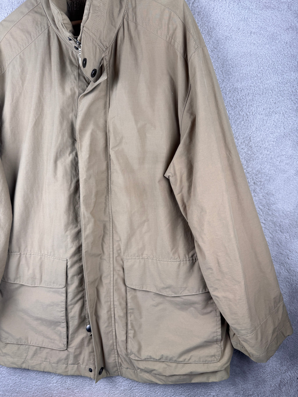 Mephisto Gore-Tex Mens Jacket Size 52 Beige Waterproof Field Coat Outdoor