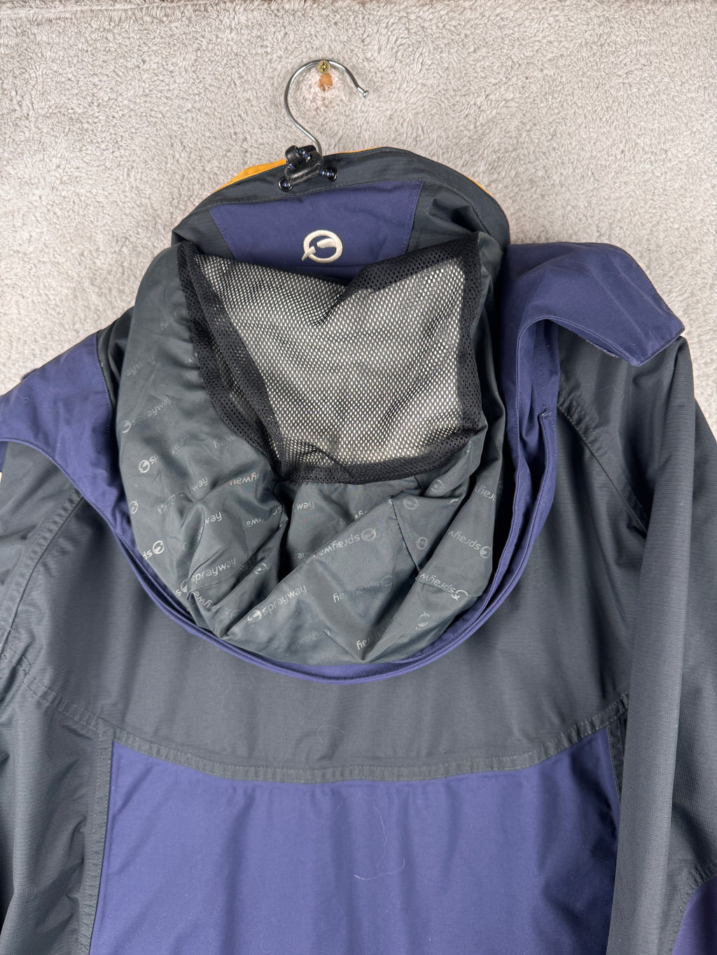 Sprayway Mens Medium Waterproof Jacket Navy Blue Hooded Outdoor Coat