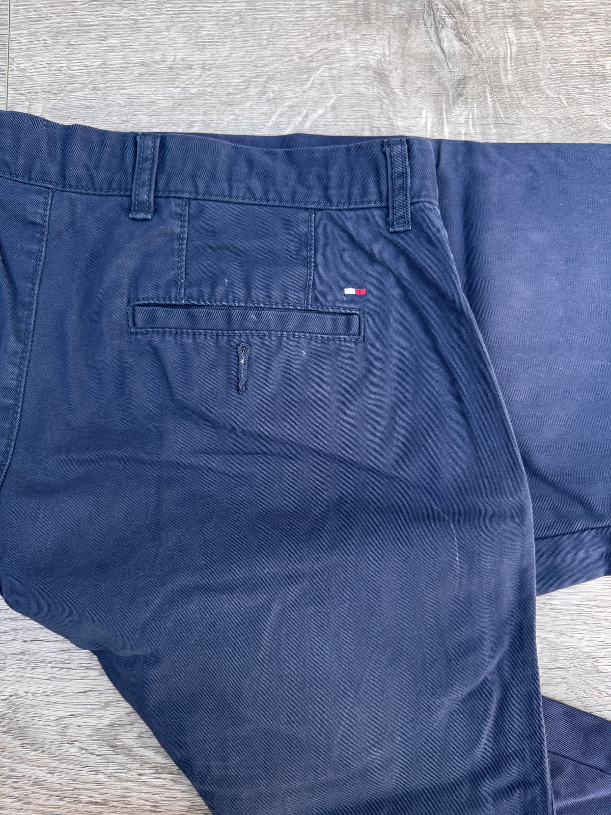 Tommy Hilfiger Mens Chinos W32 L30 Navy Blue Straight Leg Trousers